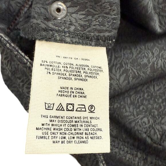 Pilcro and the Letterpress Black White Brocade Stretch Skinny Jeans Size 27 - Picture 10 of 10